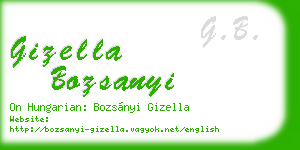gizella bozsanyi business card